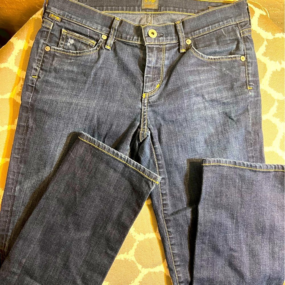 Citizens Of Humanity Ava Low Rise Blue Straight Leg Jean Classic Denim dark wash